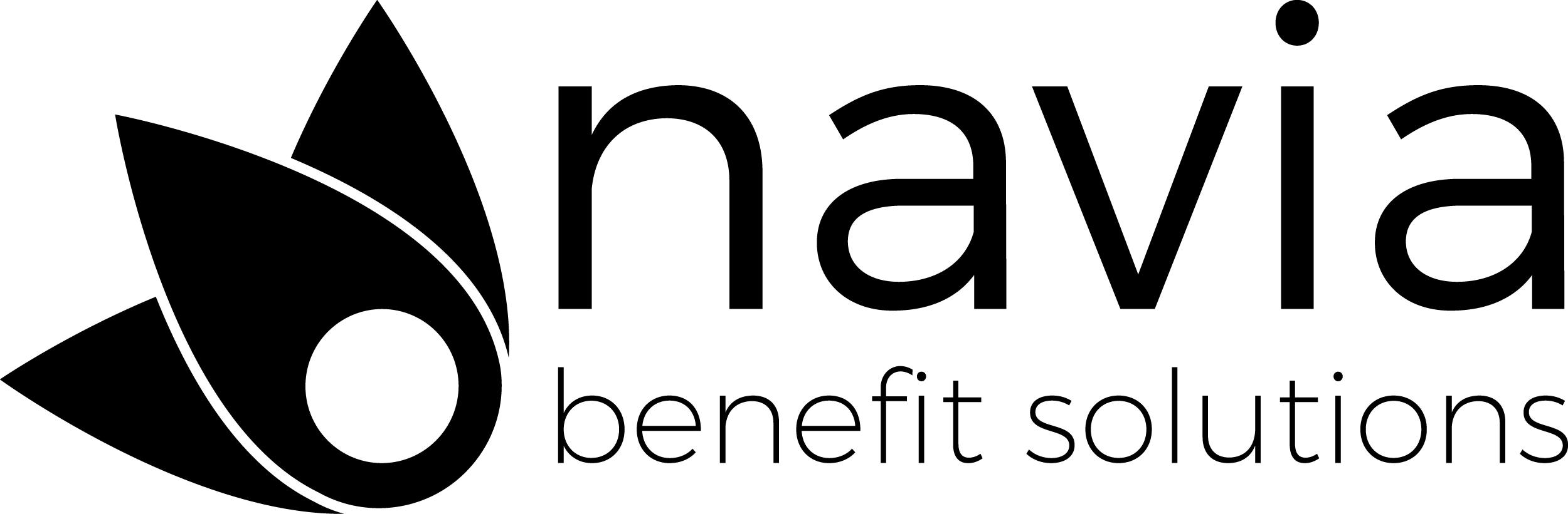 A black and white logo of navia benefit solutions